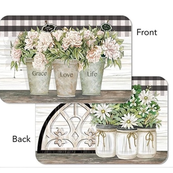 CounterArt Vintage Farmhouse Placemats Reversible Rectangular Placemat S… - Picture 1 of 15
